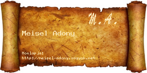 Meisel Adony névjegykártya